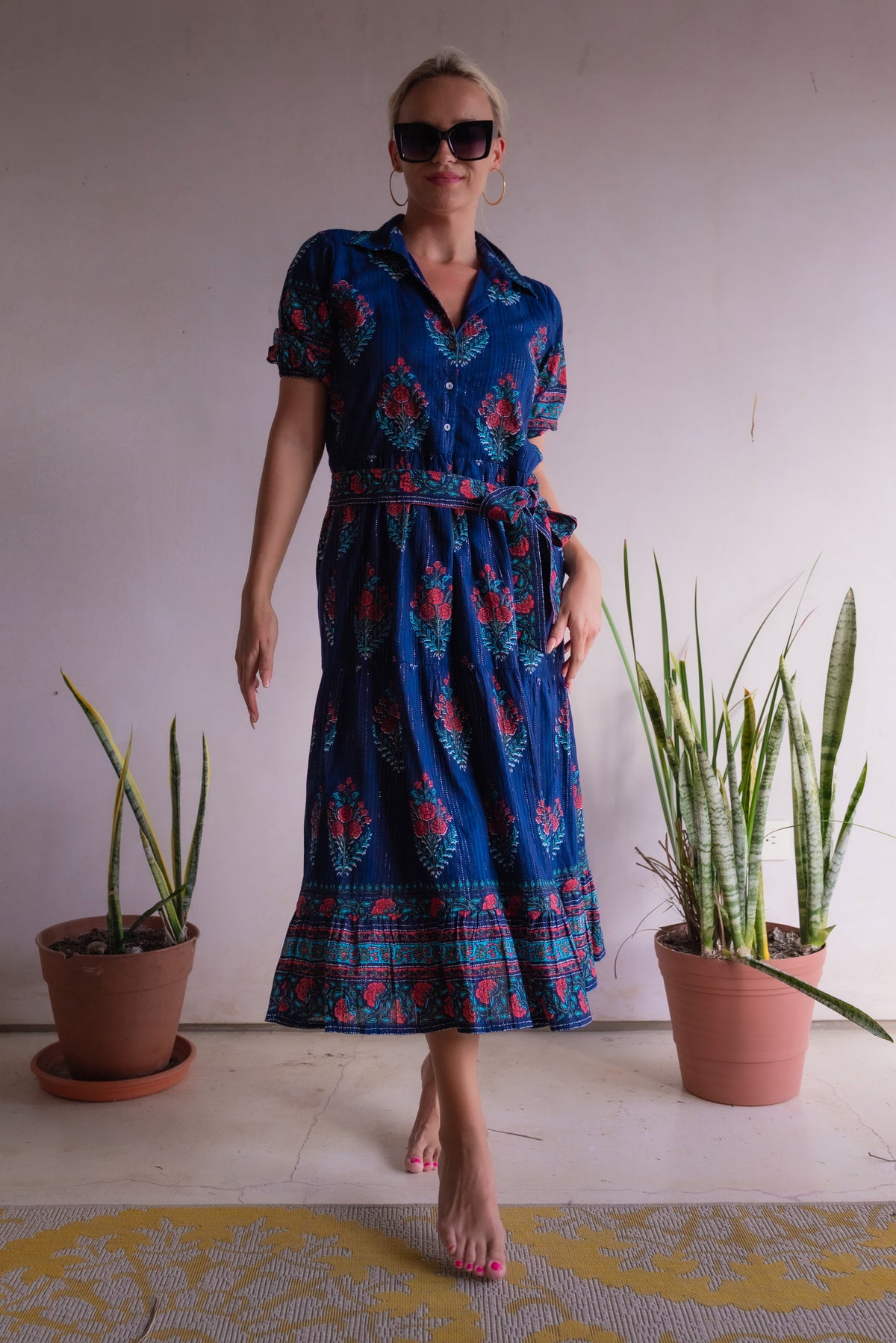 Skye Thistle  Lurez Stripe Navy Shirt Dress